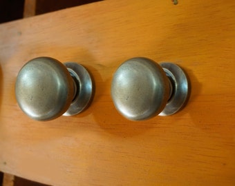 Lot of 2 pcs Vintage Retro Plated Knobs Solid Brass Antique Cabinet Drawer Handle Pull