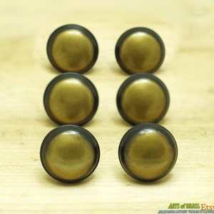 Lot of 6 pcs Vintage Mother of BLACK PEARL Knob Hardware Cabinet Solid Brass Drawer Handle Knob Pulls