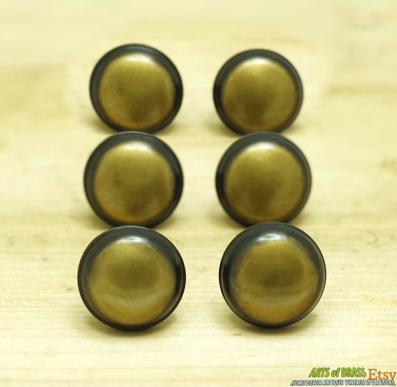 Lot of 6 pcs Vintage Mother of BLACK PEARL Knob Hardware Cabinet Solid Brass Drawer Handle Knob Pulls