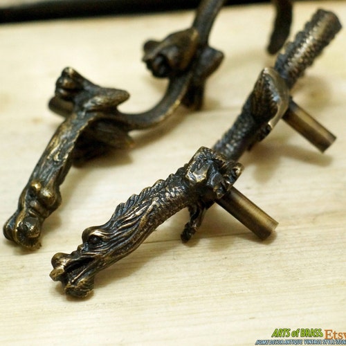 Chinese Style Handles Dragon PHOENIX Symbol Good Lucky/antique Etsy