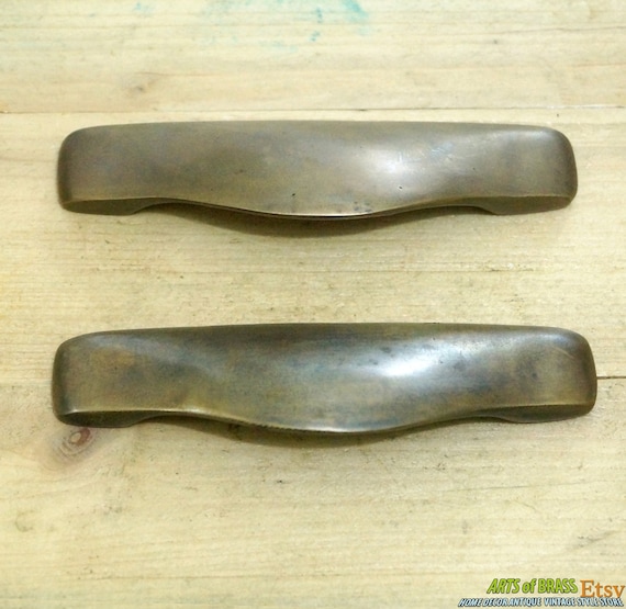 4.84" inches 2 pcs Vintage Western Retro BIN PULL Solid Brass Cabinet Solid Brass Drawer Handle Knob Pulls I041