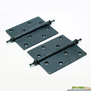 5.51&quot; Inches Pair / 2 pcs Vintage Brass Door Hinge Finials Ball Cabinet Door Hinges Doff Finishing