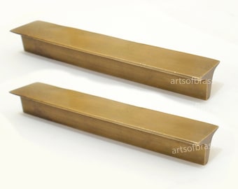 2 tiradores de manija de barra sólida estilo retro vintage de 5,82 pulgadas, tiradores de manija para cajón de gabinete de latón macizo, manija N107