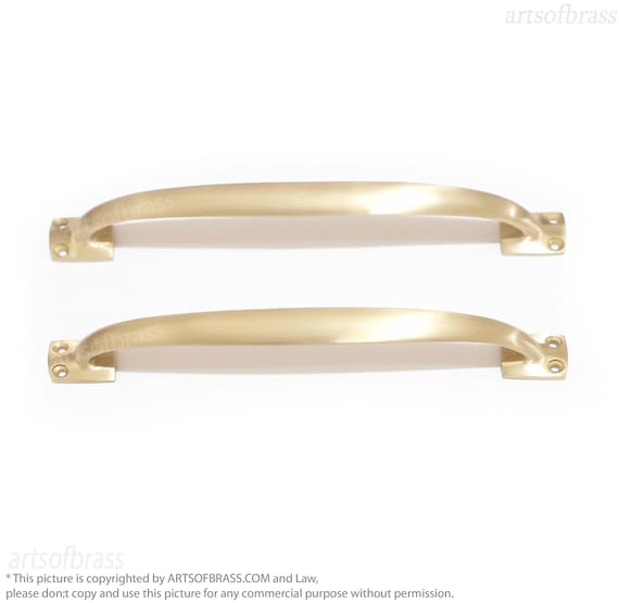 8.66" inches Vintage Un-Lacquered Brass Retro Long Western Classic Bar Handle Pulls Brass Cabinet Knob Pull Handle - Raw Brass Color