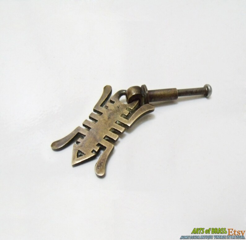 Lot of 6 pcs Vintage STeamPunk Bug ANT Farm Antique Solid Brass Cabinet Handle Pull Vintage Cabinet Knob F.009