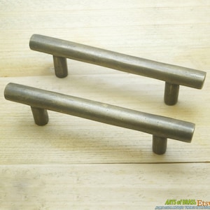 4.68&quot; inches Lot of 2 pcs Vintage Retro Round Solid Bar Type Handle Solid Brass Cabinet Knob Pull Handle C075