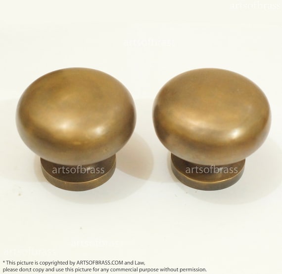 3.00" inches Set 2 Vintage Retro Traditional Screen Door Handle Solid Brass Round Door Handle Pulls