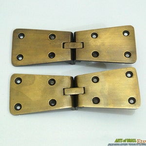 4.92" inches Lot of 2 pcs Vintage Old Western Retro Bar Hinge / Hinges Solid Brass Cabinet Door Hinges V129