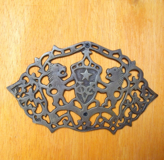 Vintage Solid Brass V.O.C Netherlands Door, Cabinet,Variation DECOR PLATE Ornament