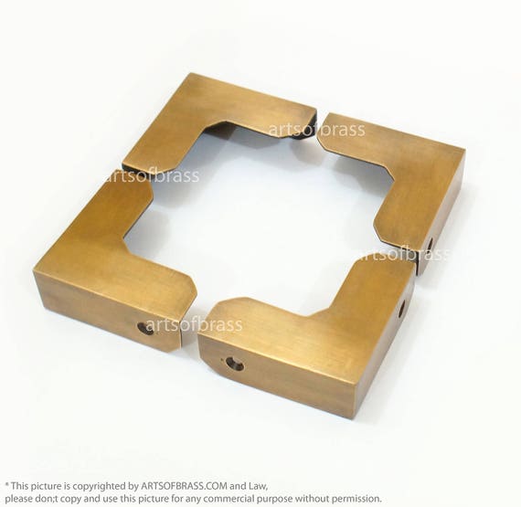2.36" inches Lot of 4 pcs Vintage Retro Table Cabinet Trunk Corner Protector Solid Brass Corner Protector JBG125