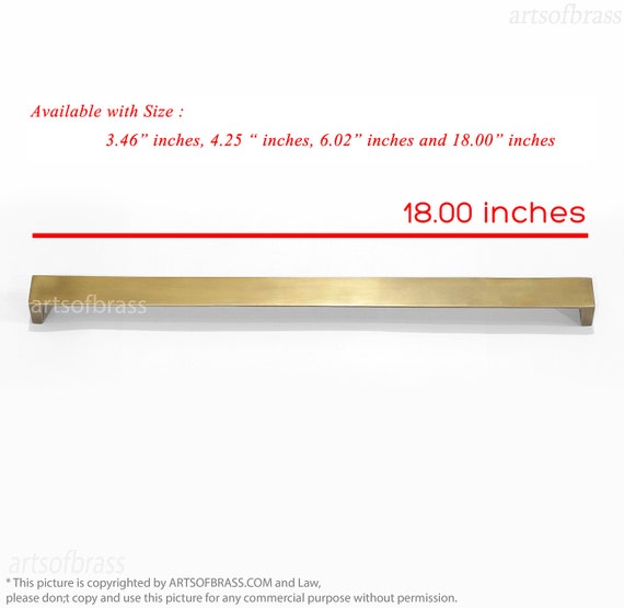 18.00" inches Large Vintage Solid Brass Art Deco Drawer pulls Handle, Cabinet Handles, Kitchen Cupboard Door Pulls