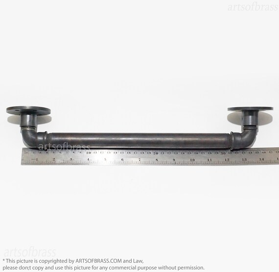 15.00インチ ペア / 2個 ヴィンテージ 真鍮 工業用パイプ ドア プル