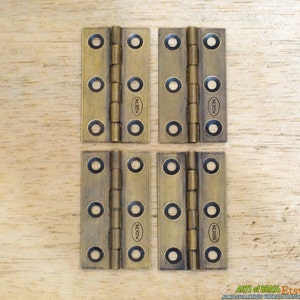 1.96&quot; inches Lot of 4 pcs Vintage Country Western Modern  Hinges Cabinet Door Solid BrassV.007