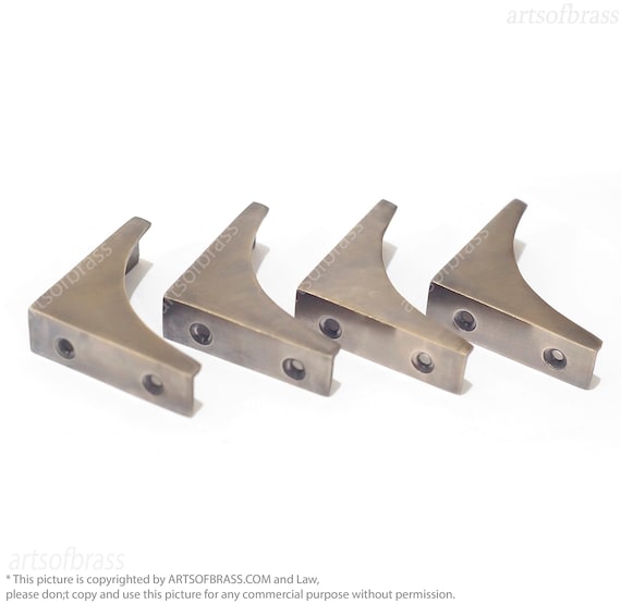 2.00" inches lot of 4 pcs Vintage Western Table Cabinet Trunk Corner Protector Solid Brass Corner Protector
