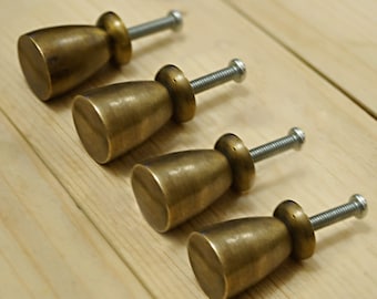 Lot of 4 pcs Vintage Retro Full Plain Solid Brass Cabinet Drawer Handle Pulls