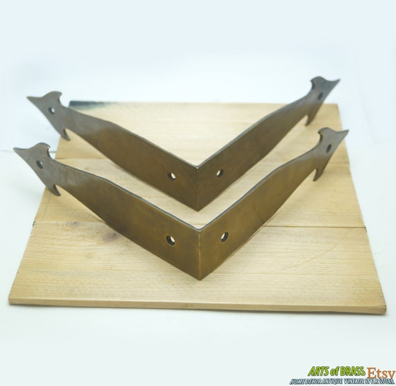 7.08" inches 2 pcs Vintage Arrow Box Table Cabinet Trunk Corner Protector Solid Brass Corner Protector T026