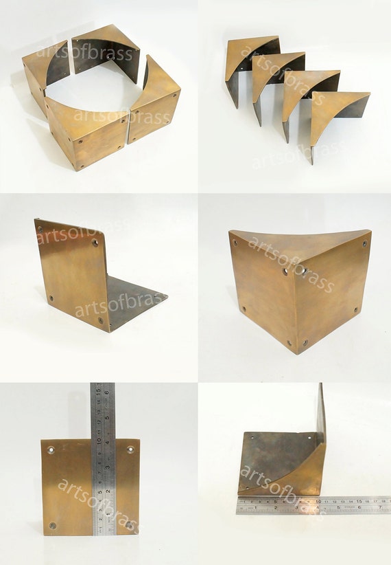 Vintage Brass Cabinet Trunk Table Corner Protectors Guard - Artsofbrass