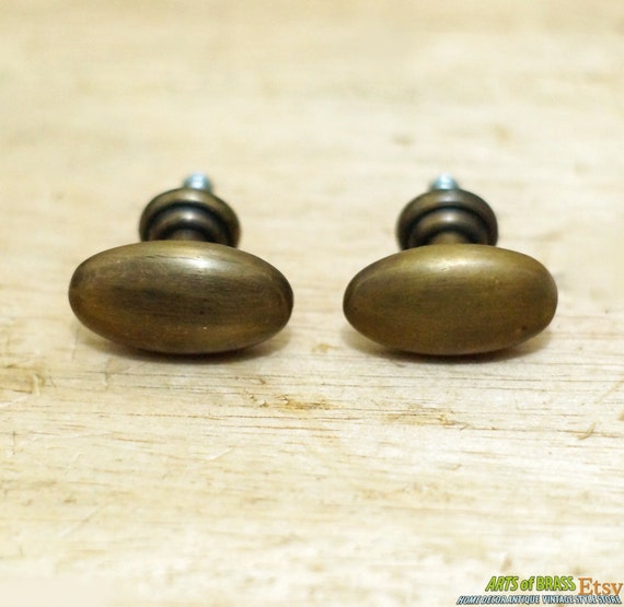 1.57 Inches 2 Pcs Vintage Retro Oval Ellipse Knobs Solid Brass Antique  Cabinet Drawer Handle Pull N022 -  Hong Kong