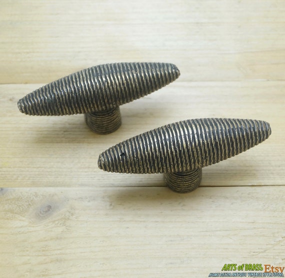 3.66" inches Lot of 2 pcs Vintage Retro Reel Rope Laces Handle Solid Brass Cabinet Drawer Pull Handle N187