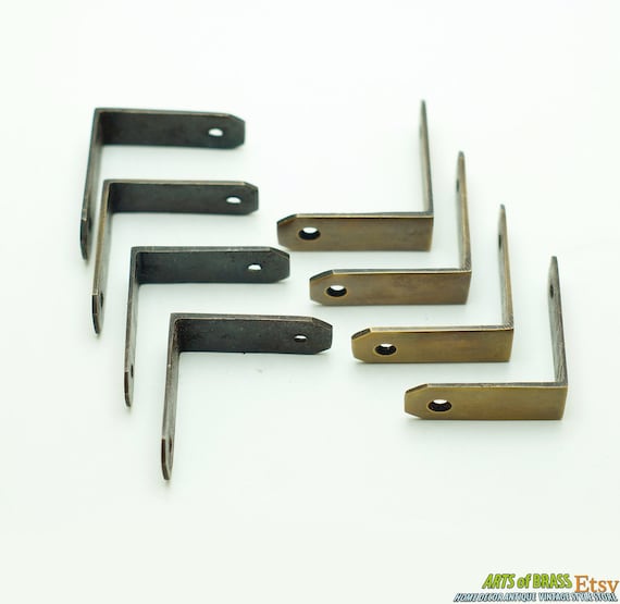 1.45" inches lot of 8 pcs Vintage Western Table Cabinet Trunk Corner Protector Solid Brass Corner Protector T017