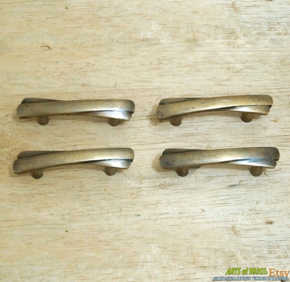 2.55" inches 4 pcs Vintage Retro wooden cross Solid Brass Antique Cabinet Drawer Door Handle Pulls C104