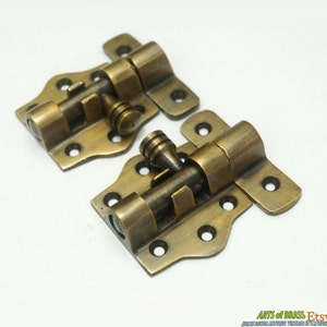Lot of 2 pcs Vintage Retro Safe SLOT LOCK Gate Door Antique Solid Brass