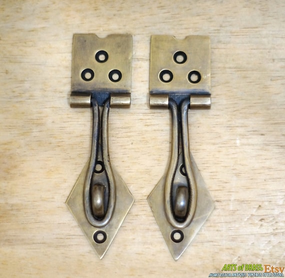 4.72" Lot of 2 pcs Vintage BOX Door LATCH Arrow Antique cast Solid Brass Q007