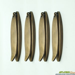 3.34&quot; inches Lot of 4 pcs Vintage Leaf Solid Brass Knob Pull Antique Cabinet Brass KNOB Drawer Pulls G028