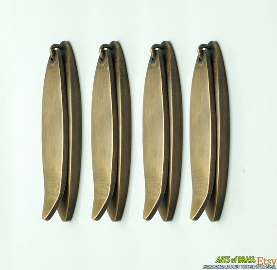 3.34" inches Lot of 4 pcs Vintage Leaf Solid Brass Knob Pull Antique Cabinet Brass KNOB Drawer Pulls G028