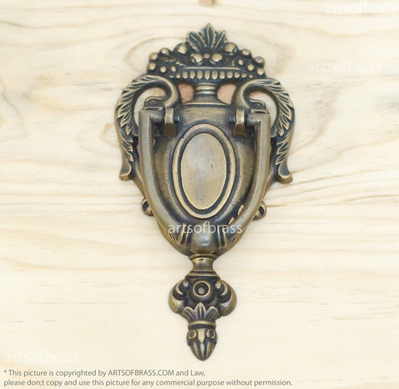 7.08" inches Vintage Solid Brass Art Nouveau Classic Door Knocker P138
