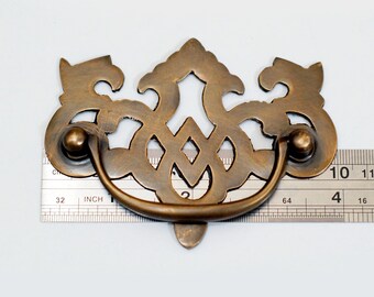 jewelry component #E22 2 vintage antique brass escutcheons 2" t x 1-1/2" w 