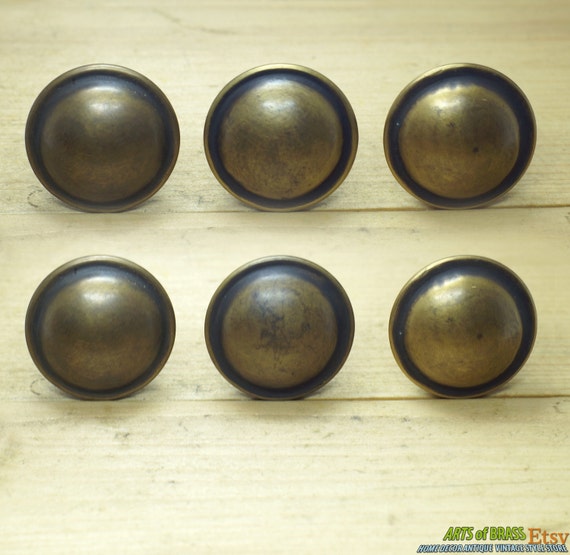 Ø31mm Mid-line Lot of 6 pcs Vintage Middle Mother of BLACK PEARL Knob Pull Cabinet Solid Brass Drawer Handle Knob Pulls