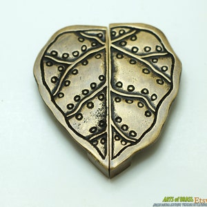 3,54 "Zoll Paar Vintage Big Blatt Massiv Messing Antik Schrank Schublade Tür Griff K042