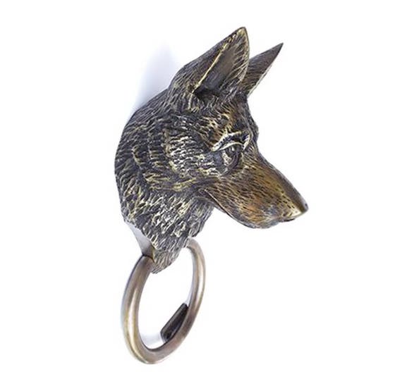 8.66" inches Vintage Antique Large German Shepherd Dog Head Door Knocker Cast Solid Brass