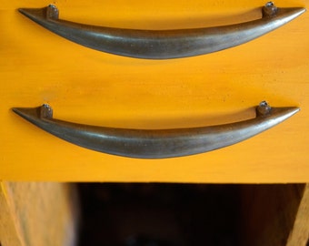 5,1" 2-delige ANTIEK massief messing RETRO vintage klassieke ladehendelknop