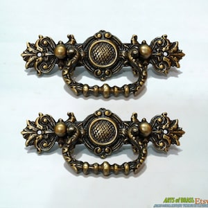 Lot von 2 Stück Antique Classic Messing VICTORIAN SIGN Vintage Schubladengriff Pull Messing KNOB