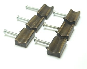 0.98" inch Lot of 6 pcs Vintage Retro Solid Bar Type Handle Solid Brass Cabinet Knob Pull Handle K023