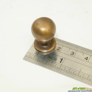 0.59 Diameter inches Lot of 6 pcs Vintage Retro Solid Brass Round Cabinet Solid Brass Drawer Handle Knob Pulls N199 image 5