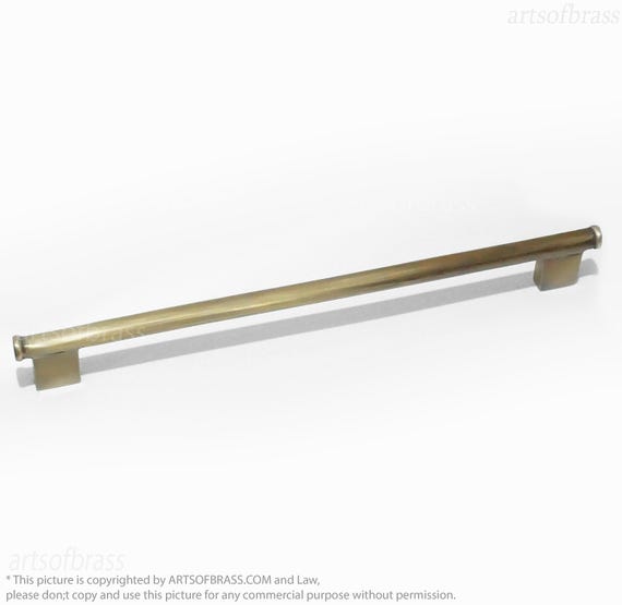 Retro 11.22" Smooth Round Solid Brass Cabinet Drawer Door Pull – Vintage Style Handle