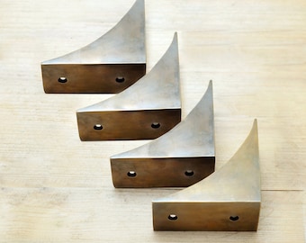 3,00" inch veel van 4 stuks vintage western tafelkast kofferbak hoekbeschermer massief messing hoekbeschermer T015B