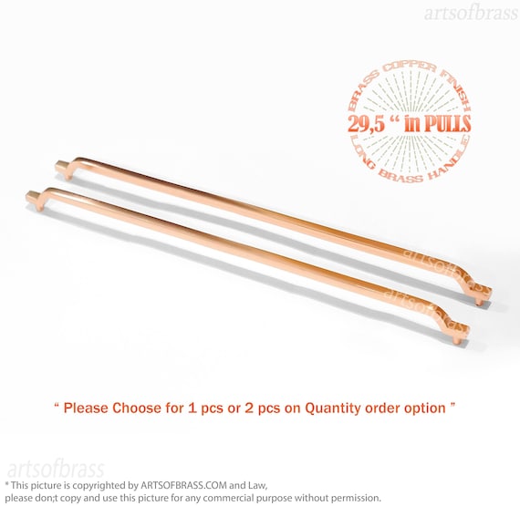 29.50" inches Solid Brass COPPER Finish Long Pulls Handle Retro Bar Full Solid Brass Closet Cabinet Door Drawer Pulls