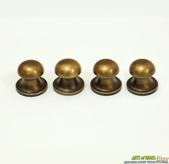 Lot of 4 pcs Vintage Retro Mushroom Heads Round Knobs Handle Solid Brass Cabinet Knob Pull Handle N010