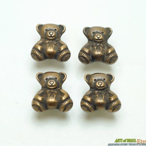 Lot of 4 pcs Vintage Teddy Bear Knob hardware Solid Brass Cabinet Door Brass KNOB Drawer Pull N259