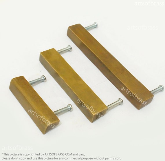 Variant size Vintage Retro Bar Knobs Pull Handle Solid Brass Cabinet Drawer Dresser Knob Pulls K018