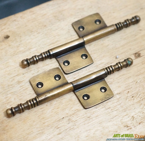 5.66" inches set of 2 pcs Vintage Lift Off Minaret Tips Watson Hinge cast Solid Brass V035