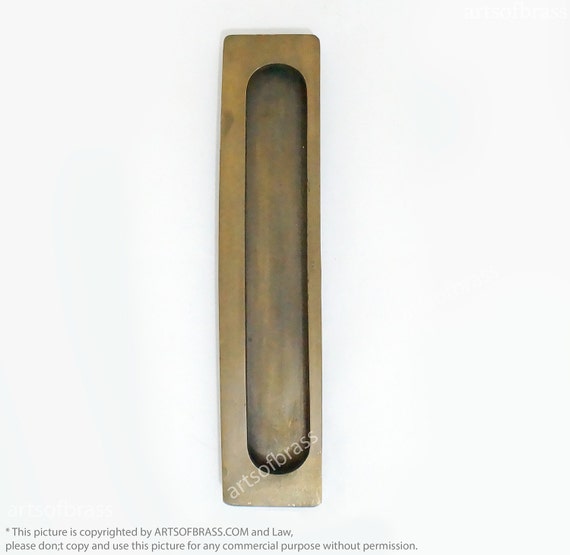 9.84" inches Vintage Big Long Baldwin FLUSH Pull Solid Brass Antique Sliding Door Cabinet Brass Knob Drawer Pulls JBK2577