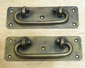 4.60" inches 2 pcs Vintage Big Retro Country Western Handle Solid Brass Antique Cabinet Drawer Door Handle Pulls A072