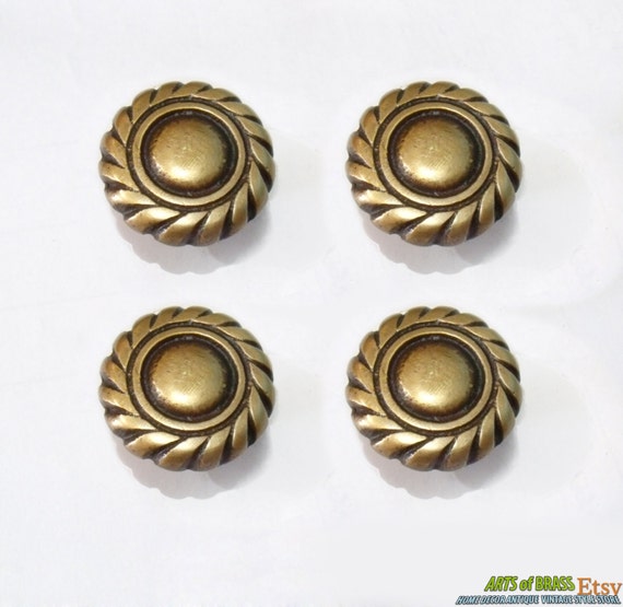 Lot of 4 pcs Solid Brass Vintage Western Braided Round Rope Antique Cabinet Brass KNOB Drawer Pulls n047