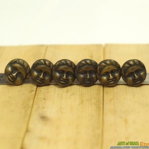 1.88 inches Lot of 6 pcs Vintage Solid Brass Retro WESTERN STAR Nail Spike Thumbtack Hob Decor AA028