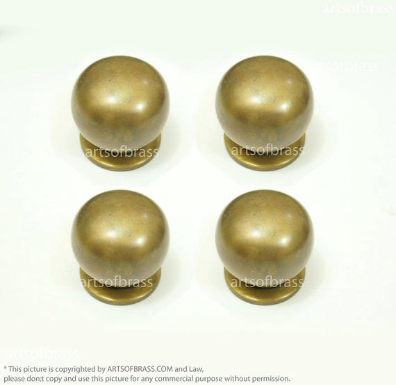 1.37" Diameter Big Vintage Retro Brass Round Cabinet Drawer Handle Knob Pulls N144B